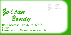 zoltan bondy business card